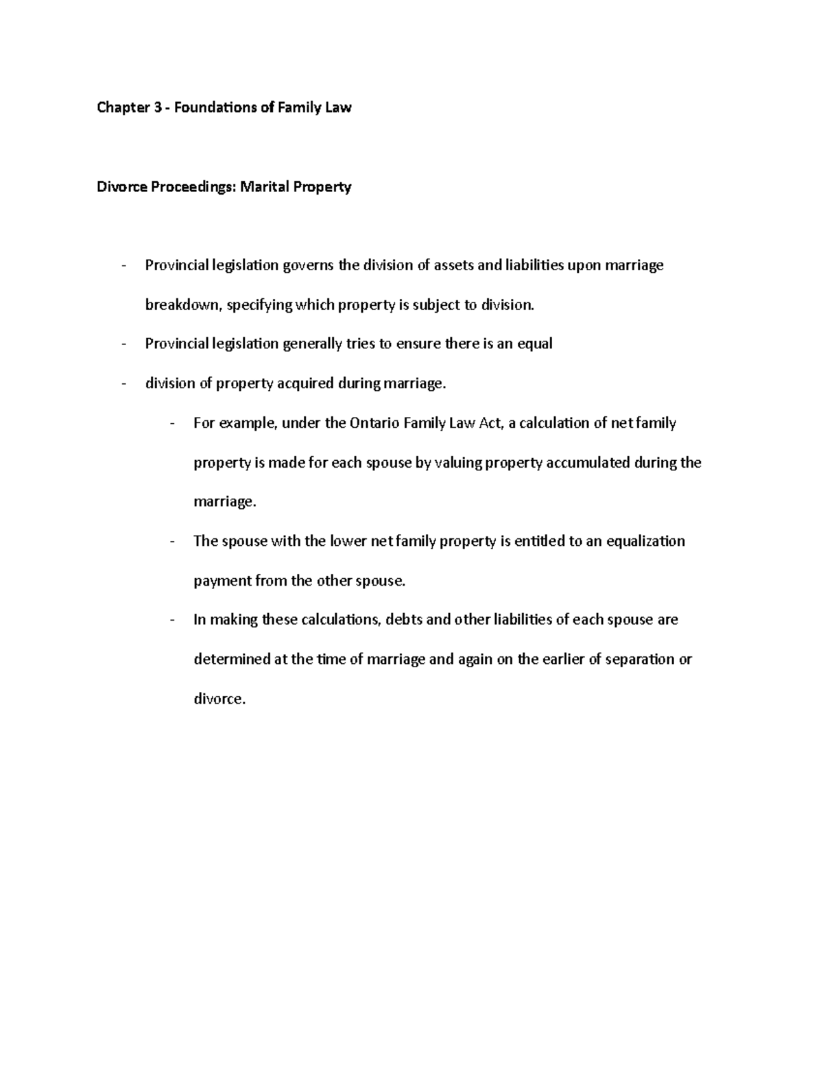 Chapter 3 - Chapter 3 - Foundations of Family Law Divorce Proceedings ...