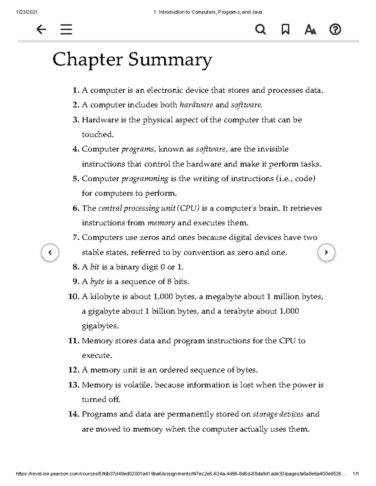 Chapter 1 - 1/23/2021 1: Introduction To Computers, Programs, And Java ...