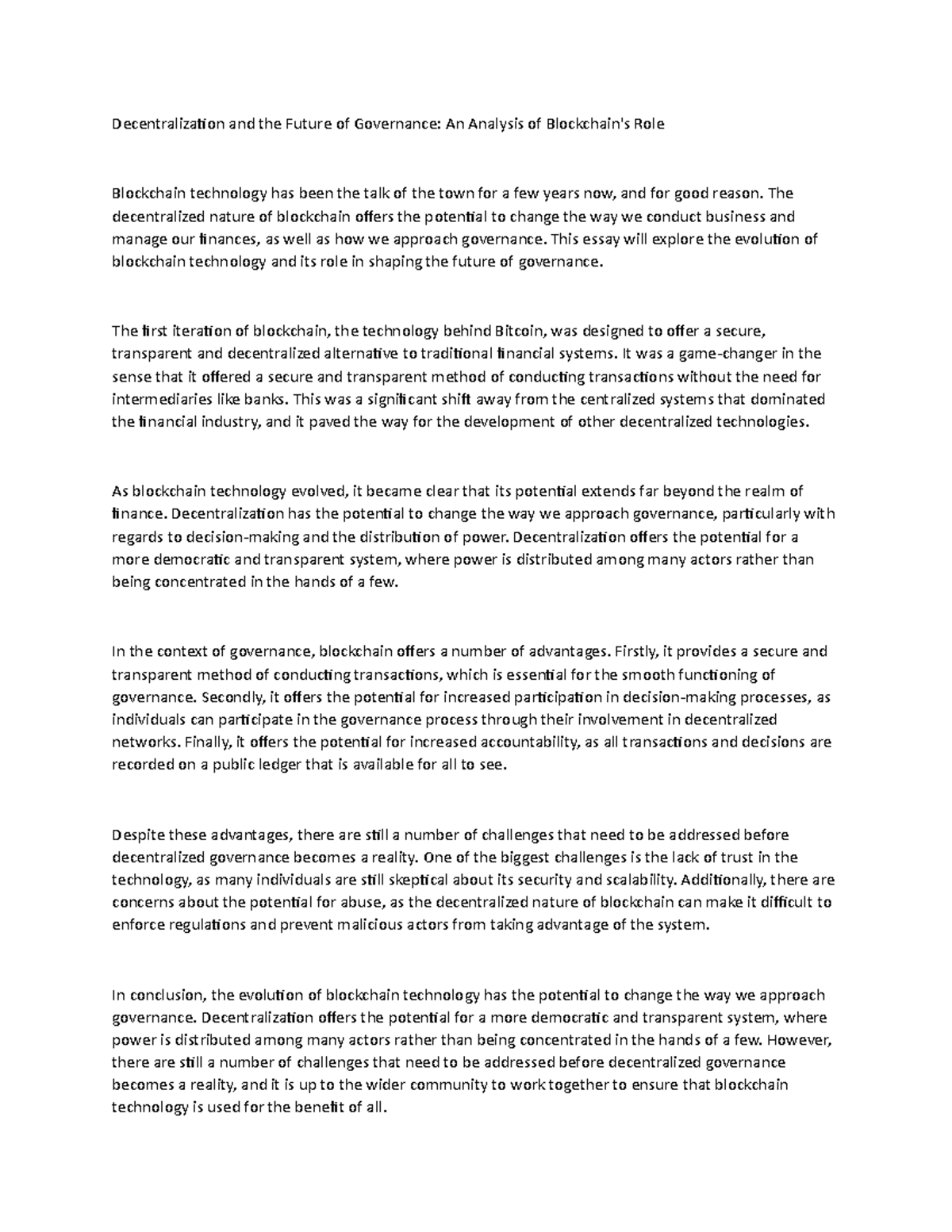 Decentralization and the Future of Governance - The decentralized ...