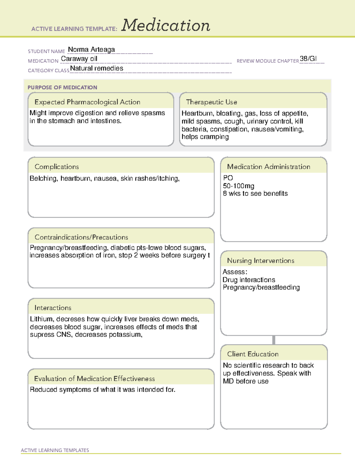 Caraway oil active learning template - ACTIVE LEARNING TEMPLATES ...