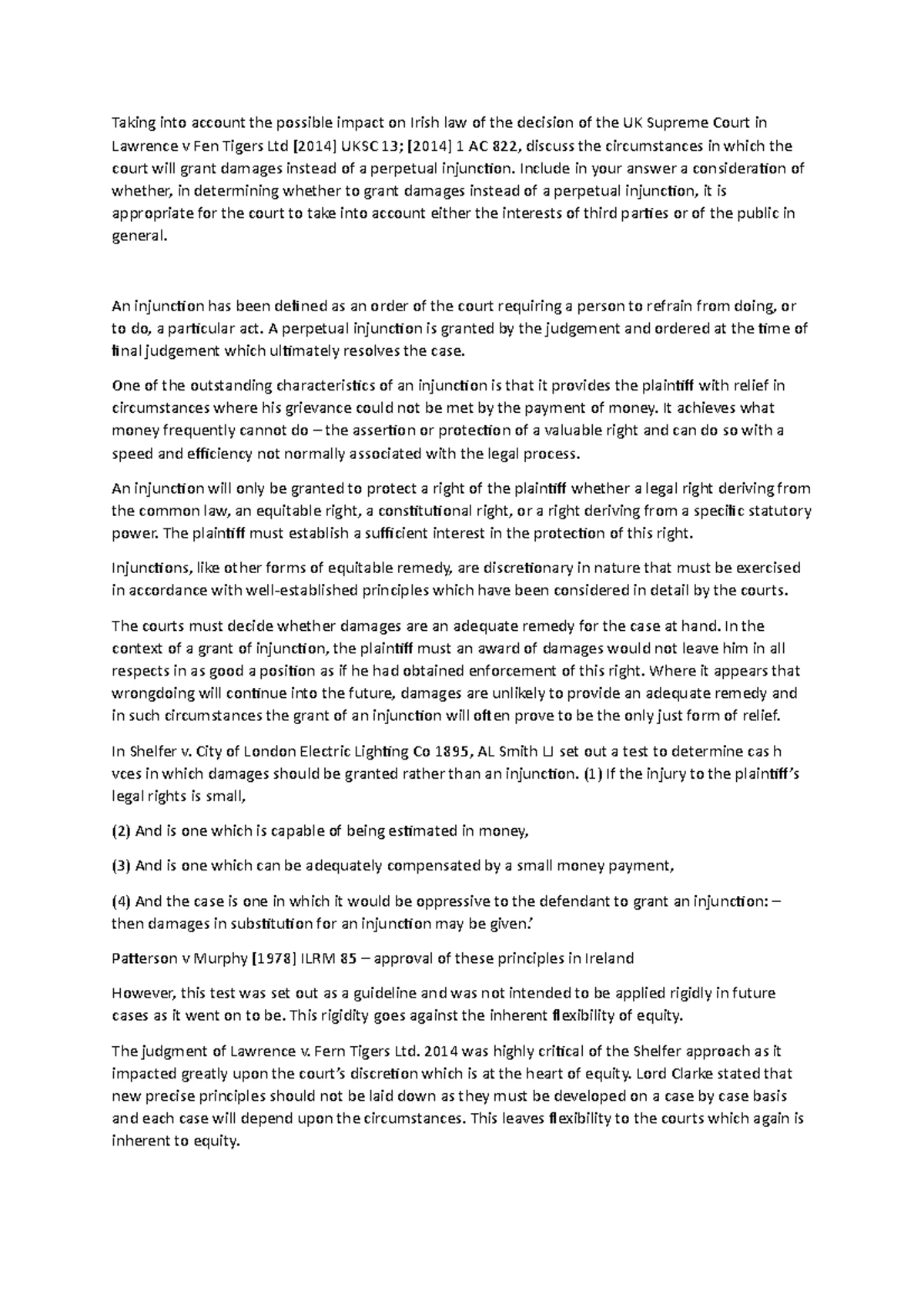 Quia Timet Injunction - Quia timet is Latin for ‘because he fears’. Is ...