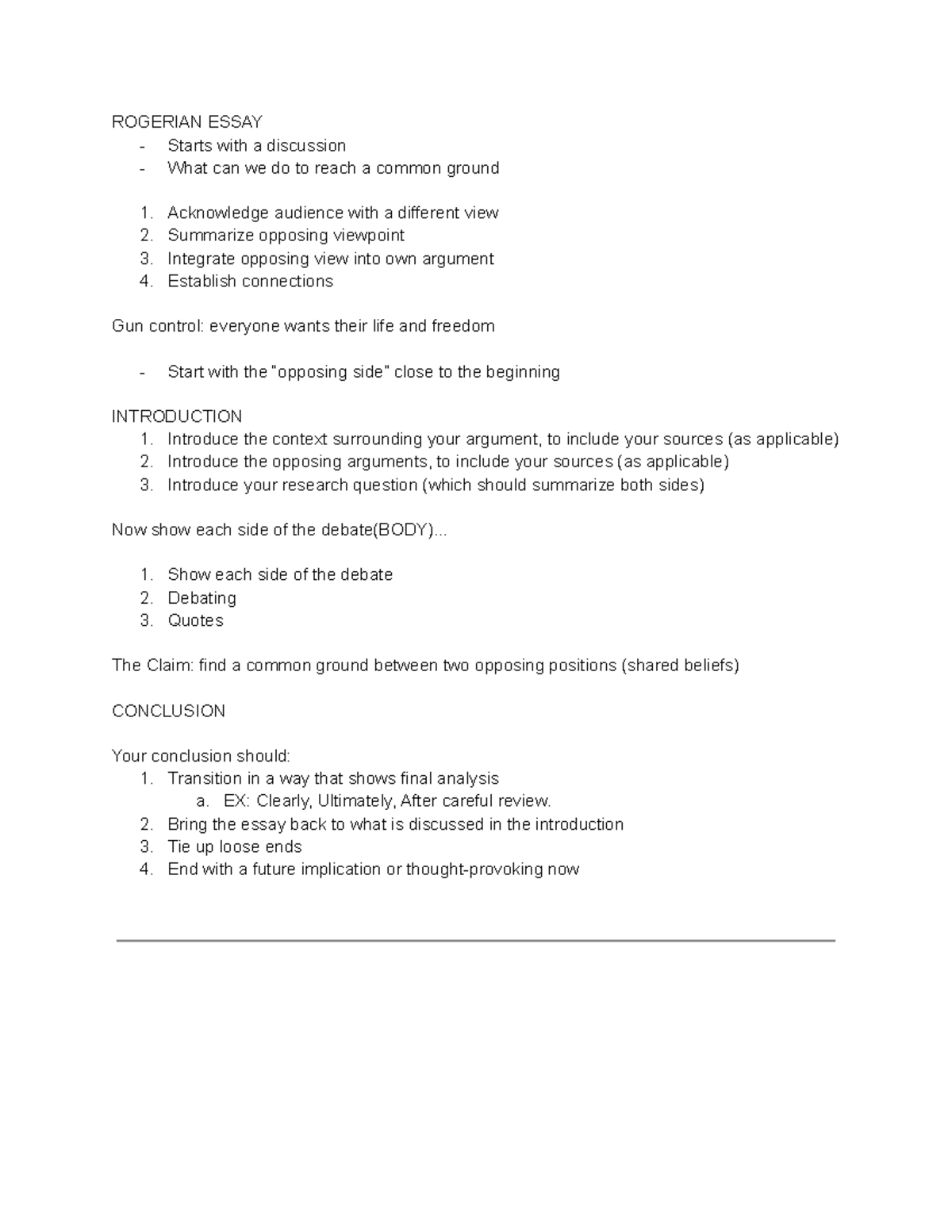 Rogerian Essay - ROGERIAN ESSAY Starts with a discussion What can we do ...