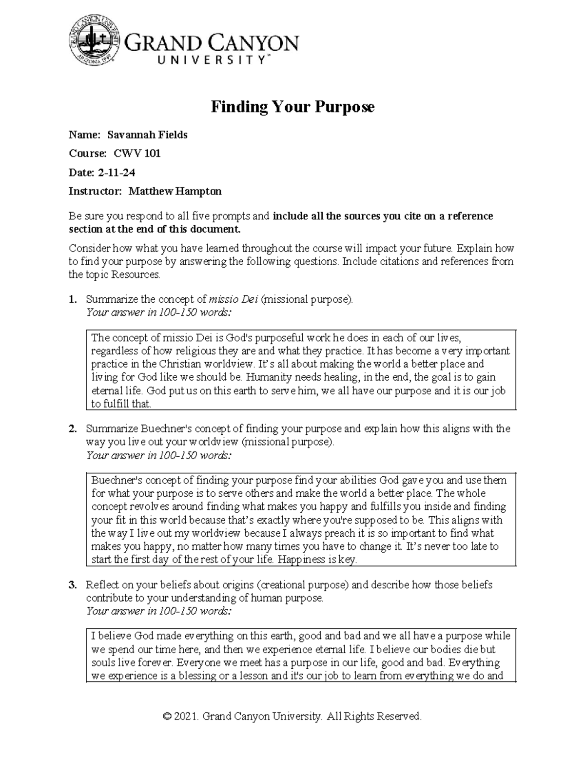 Finding Your Purpose Cwv 101 - ldl5d3k