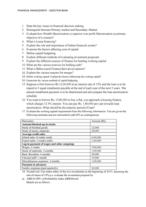 Financial Accounting MCQs With Answer - Financial Accounting - MCQs The ...