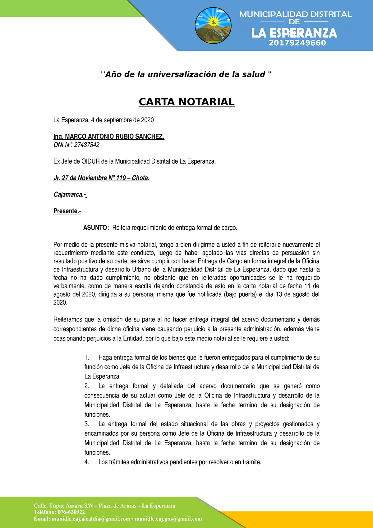 Modelo Carta De Entrega De Cargo Laboral Word Financi 4666