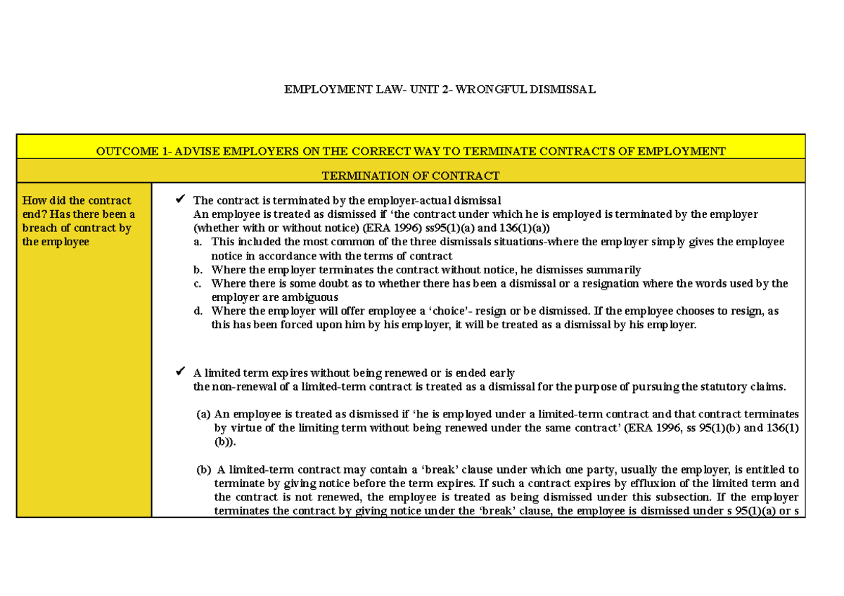 Employment Law Summary Judgment