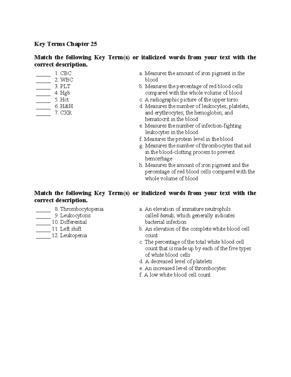 Key+Terms+Chapter+25%2C+30+and+31 - Key Terms Chapter 25 Match the ...