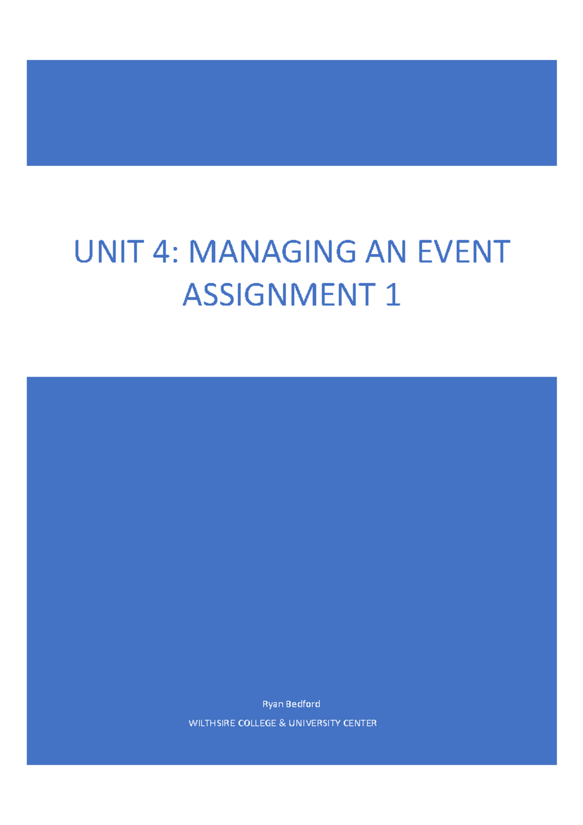 unit 4 managing an event assignment 1 m1