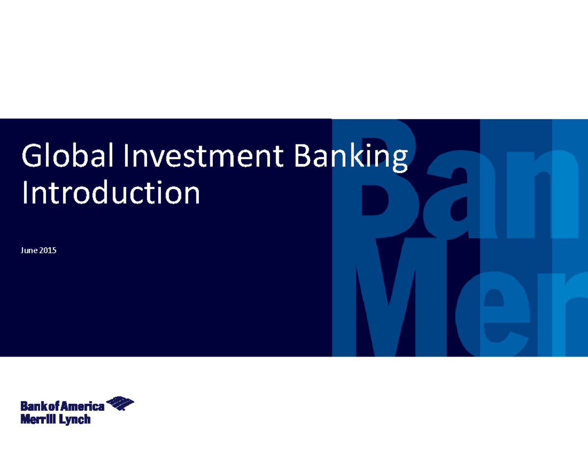 270977054 Introduction to Global Investment Banking Merrill Lynch 1