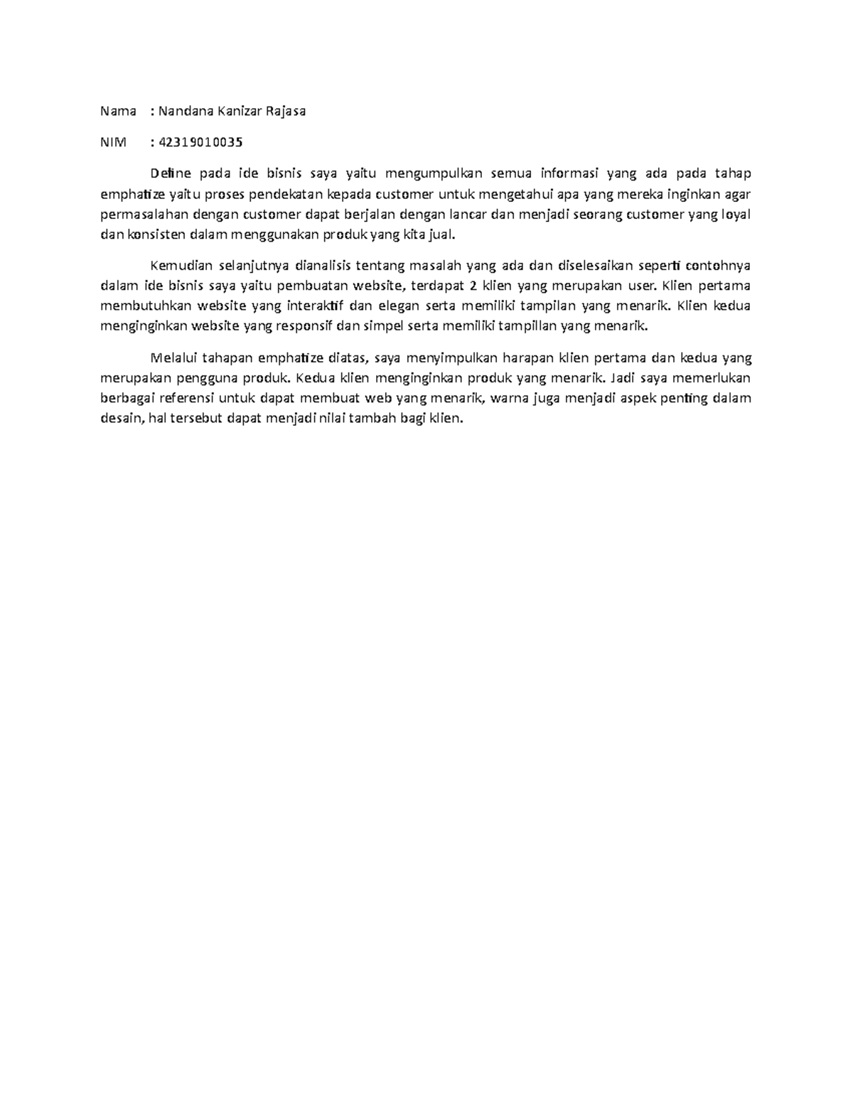 Tugas multimedia interface Nama Nandana Kanizar Rajasa NIM