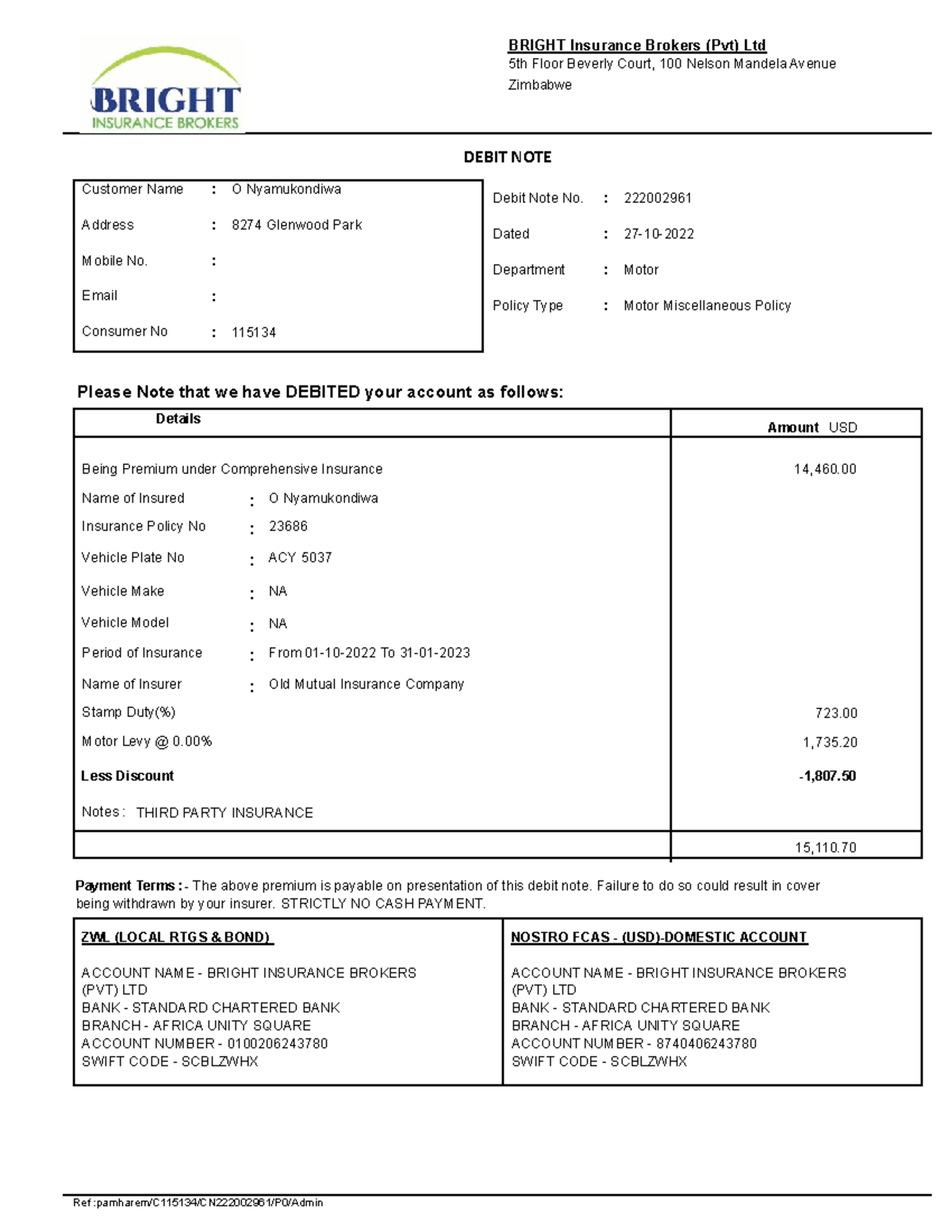 Crystal Report Viewer 1 - BRIGHT Insurance Brokers (Pvt) Ltd 5th Floor ...