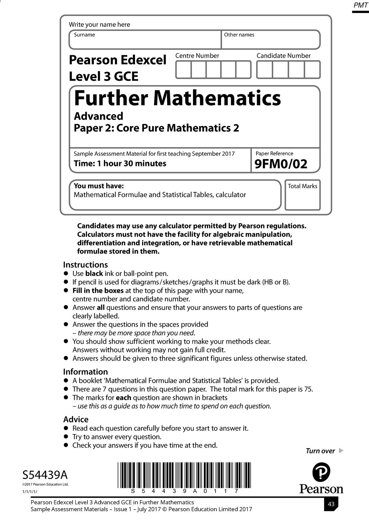 Sample QP - Fewa - Centre Number Candidate Number Write Your Name Here ...