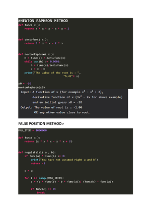 Mid-1 solution - Numerical Computing - Studocu