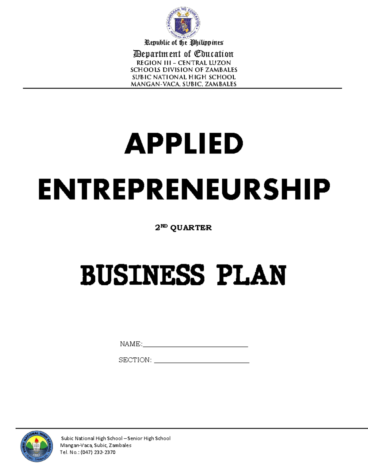 Business-Plan LAS - Business plan - Department of Education REGION III ...