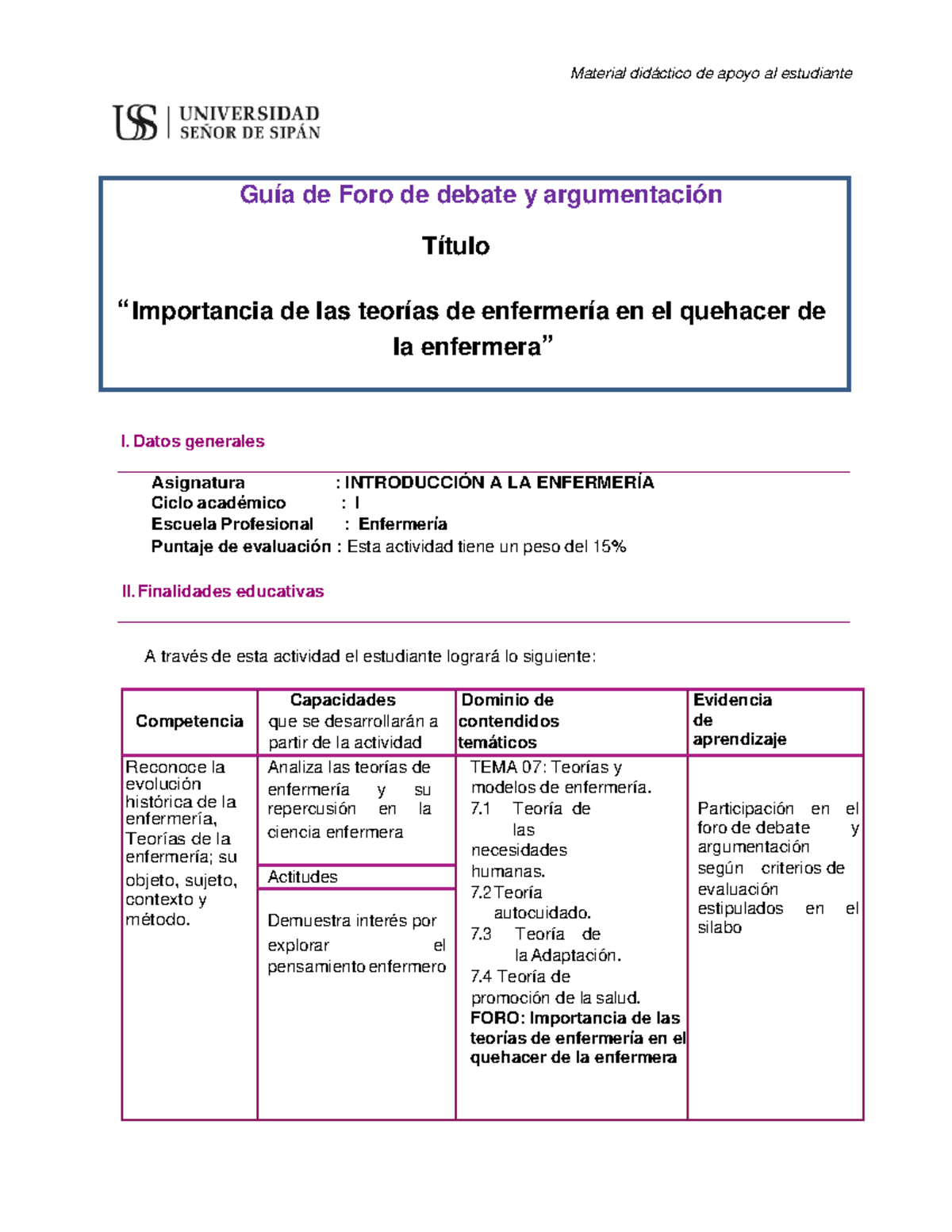GUIA DE FORO DE Debate Y Argumentacion - Material didáctico de apoyo al ...
