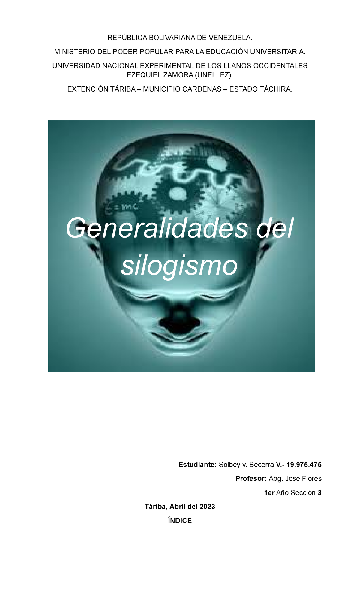 Silogismo Autoguardado RepÚblica Bolivariana De Venezuela Ministerio Del Poder Popular Para 9508