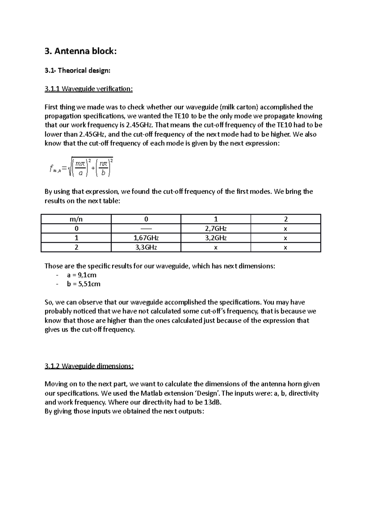 Critical design report de la mencion de SISTEL - 3. Antenna block: 3 ...
