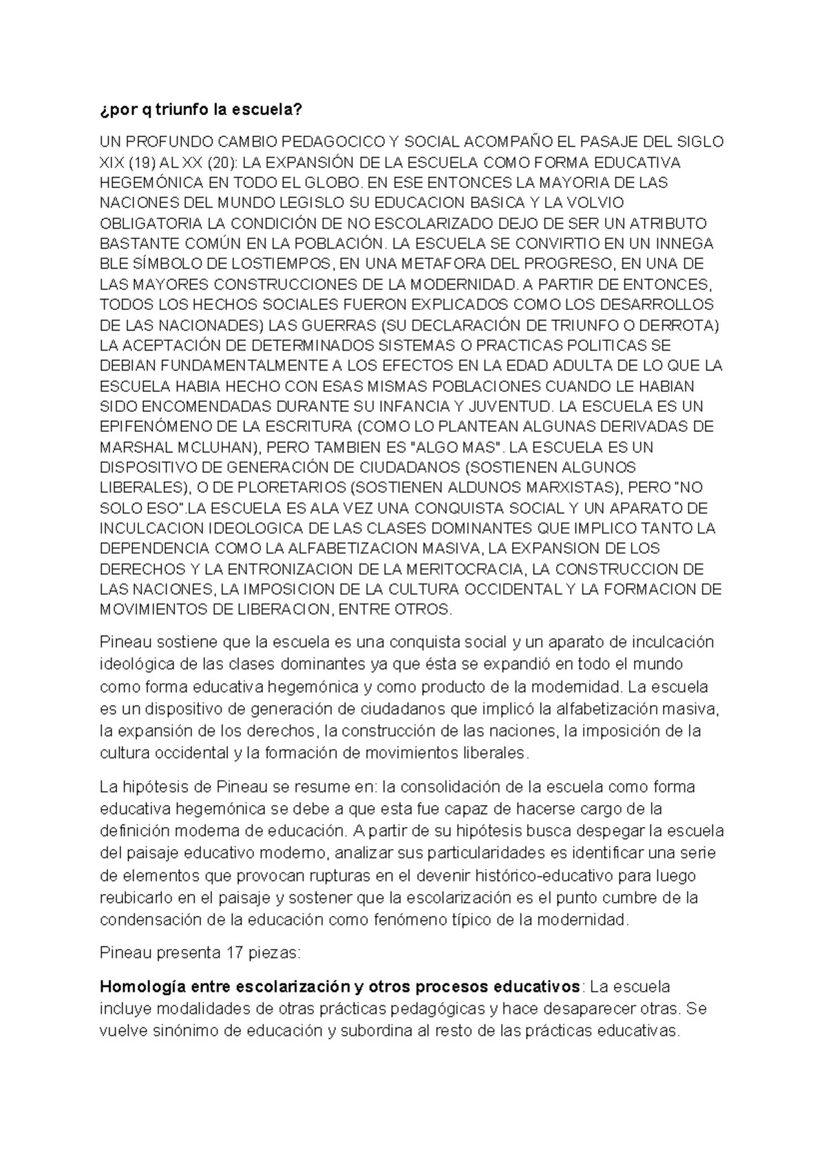 Introduccion a la educacion - ¿por q triunfo la escuela? UN PROFUNDO ...