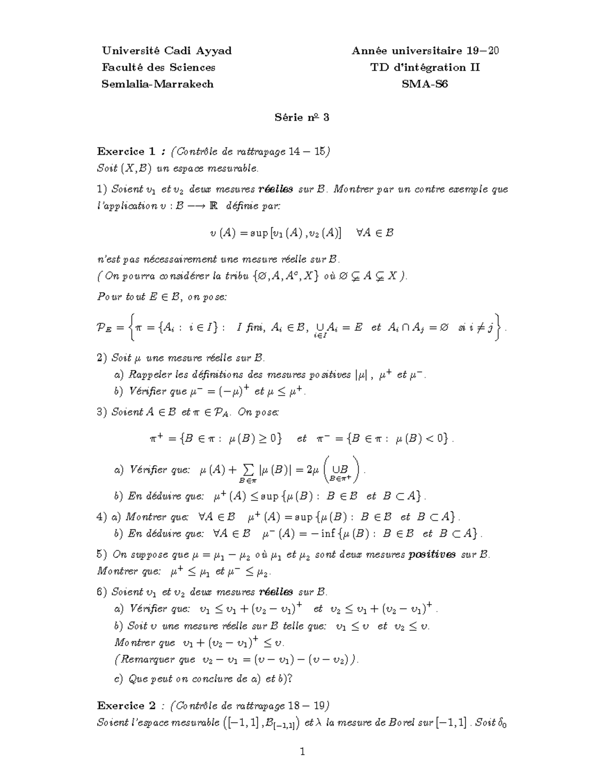 TD 3 + Correction 2019 2020 - UniversitÈ Cadi Ayyad FacultÈ des ...