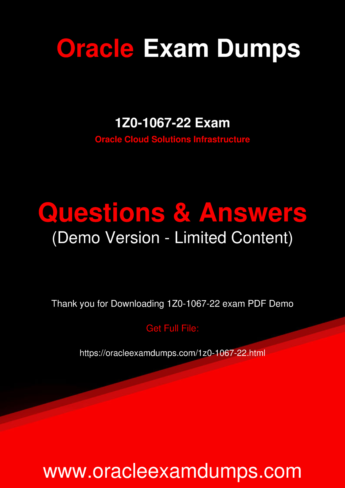 1Z0 1067 22 demo - The 1Z0-1067-22 dumps pdf design contains a few  questions and answers that are - Sns-Brigh10