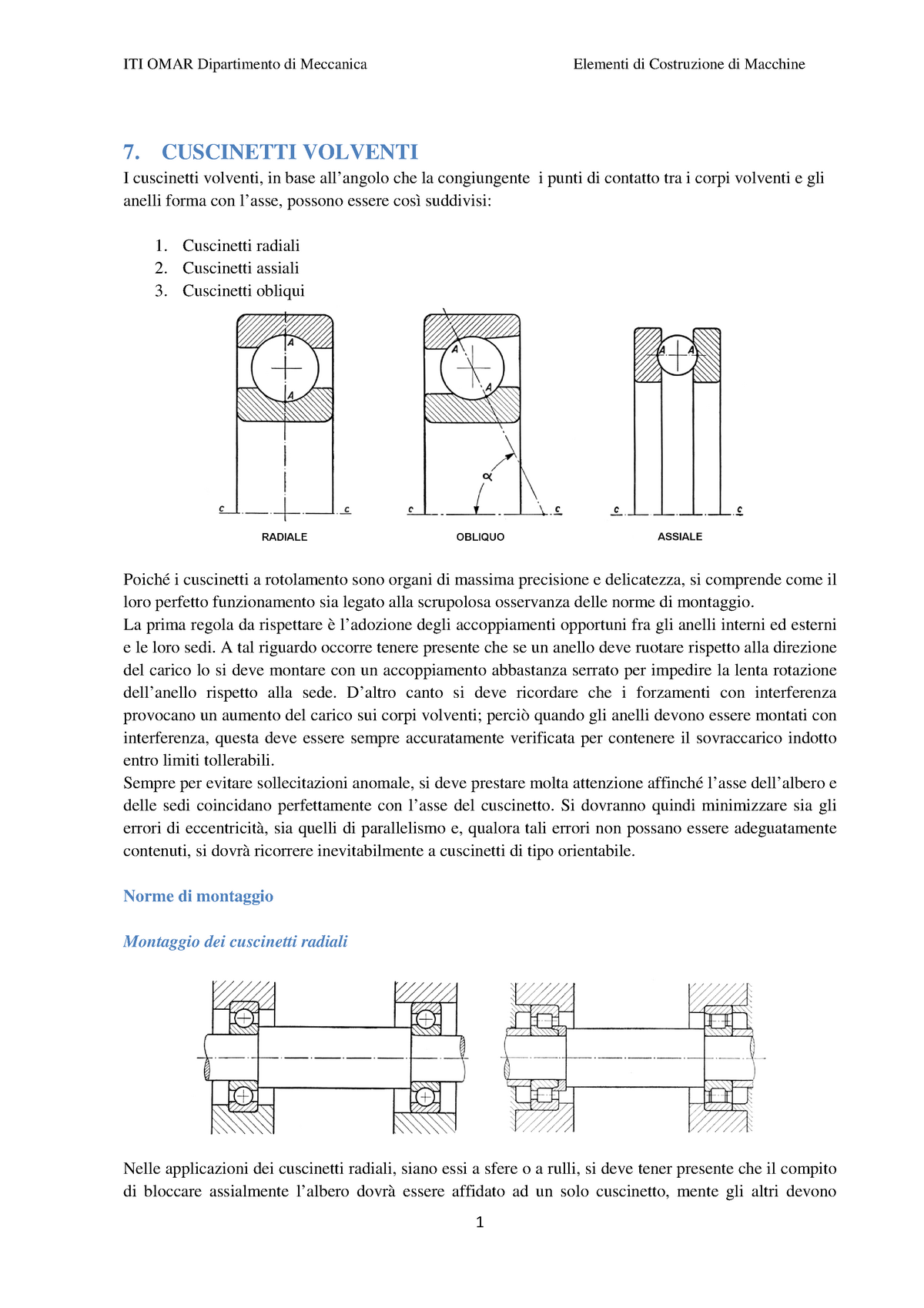 Sedi per cuscinetti