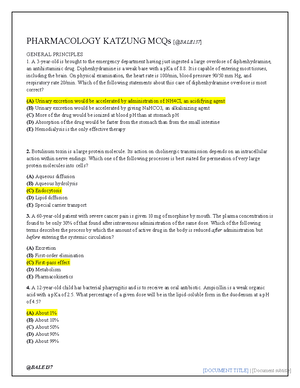 Pharmacology Katzung MCQs - PHARMACOLOGY KATZUNG MCQs[ @BALE137 ...