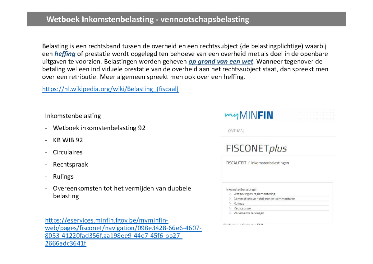 2223 Slides Venn B - 1e Les - 1pp - Inkomstenbelasting Wetboek ...