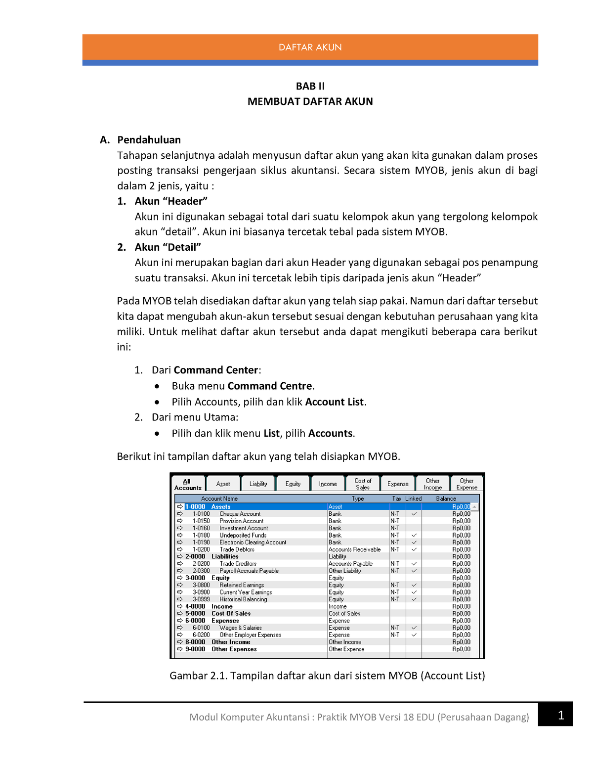 02. BAB II ( Input AKUN) - BAB II MEMBUAT DAFTAR AKUN A. Pendahuluan ...