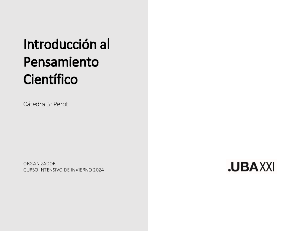Organizador CII 2024 - Resumen introduccion al pensamiento cientifico ...