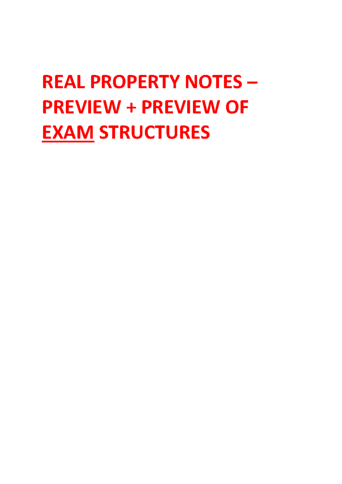 Real property law note - complete note. - REAL PROPERTY NOTES – PREVIEW ...