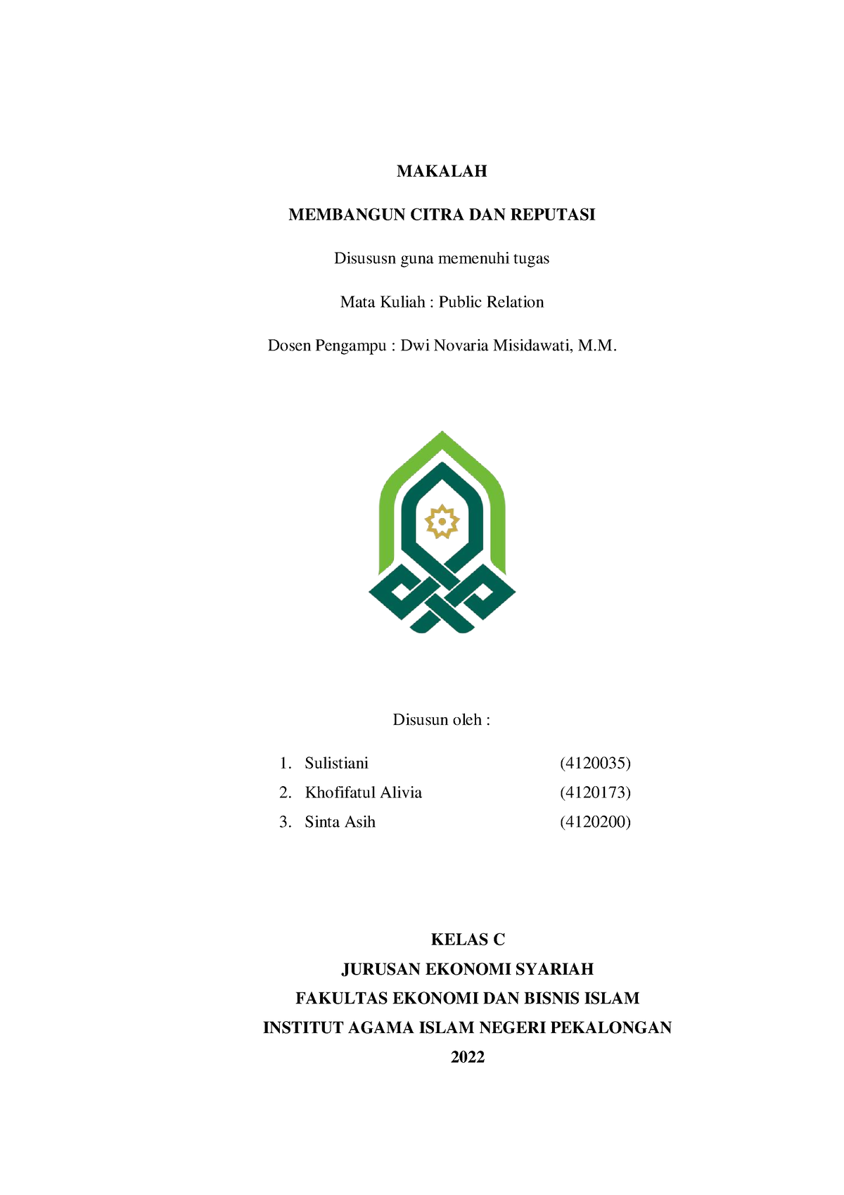 Kel 9 PR C Makalah Membangun Citra Dan Reputasi - MAKALAH MEMBANGUN ...