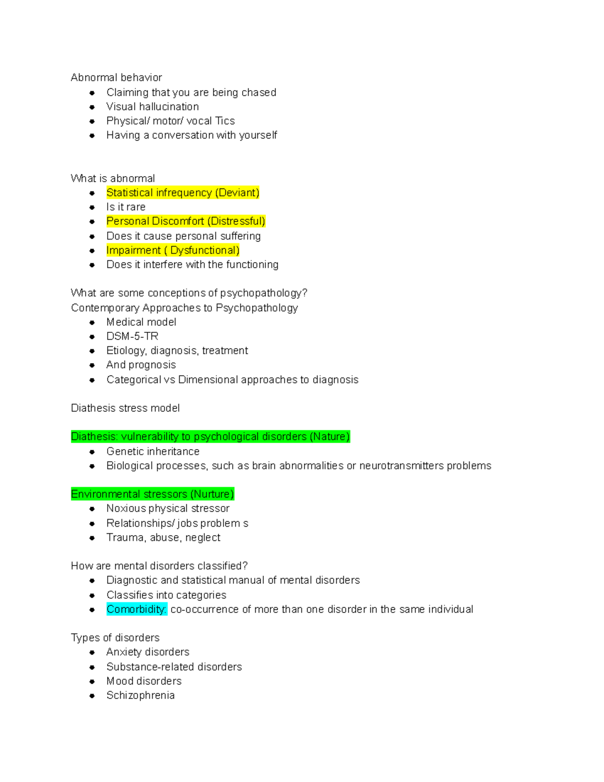 psychopathalogy - Abnormal behavior Claiming that you are being chased ...