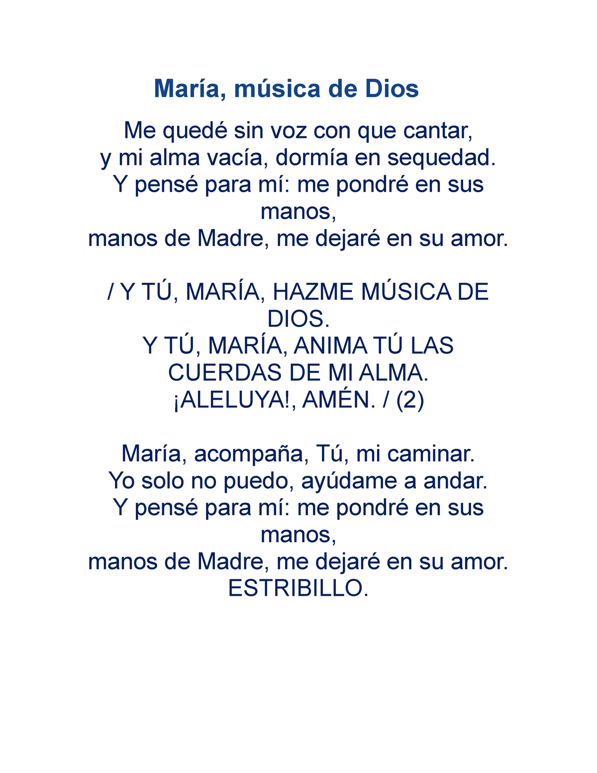 Cancionero Para Niños Cxzbgsfg María Música De Dios Me Quedé Sin