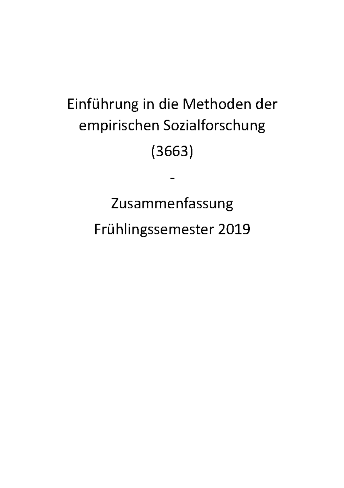Einführung in die Methoden der empirischen Sozialforschung - in die
