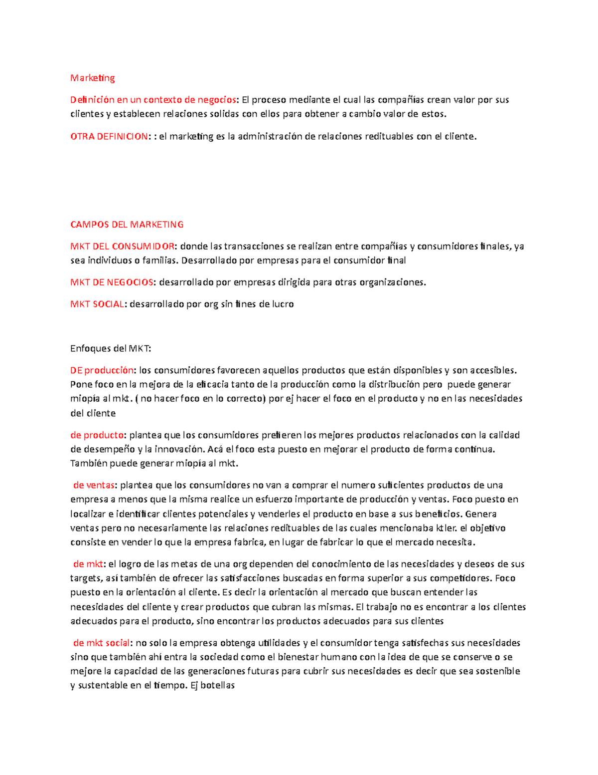 Resumen unidad 1 y 2 - .............................. - Marketing ...