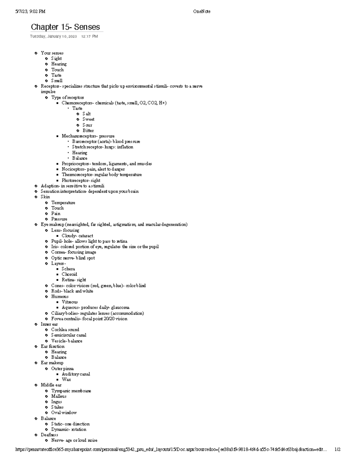 Chapter 15 - Professor Rhodes - 5/7/23, 9:02 PM OneNote - Studocu