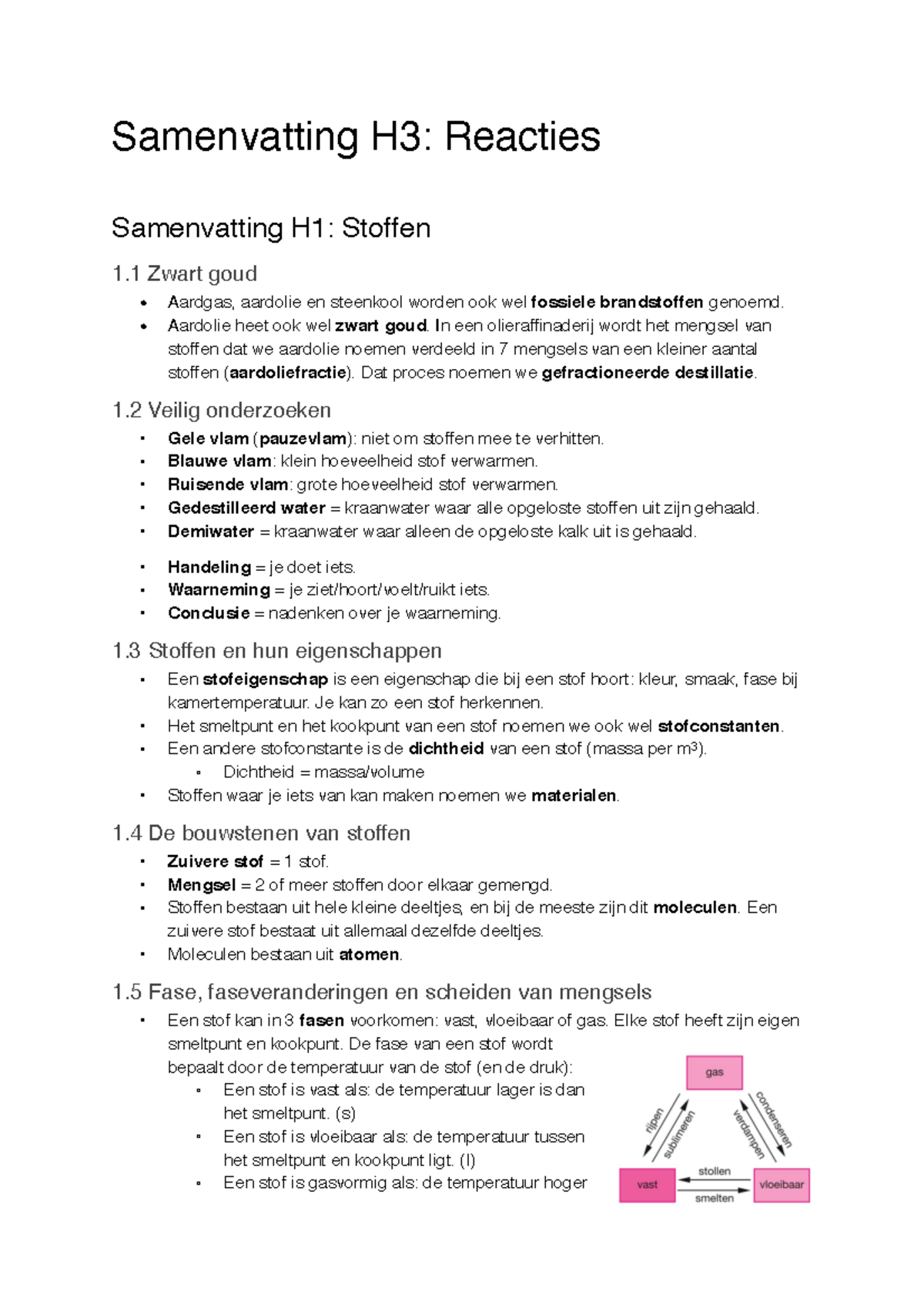 VWO3 Scheikundel; Samenvatting H3 Reacties - Samenvatting H3: Reacties ...