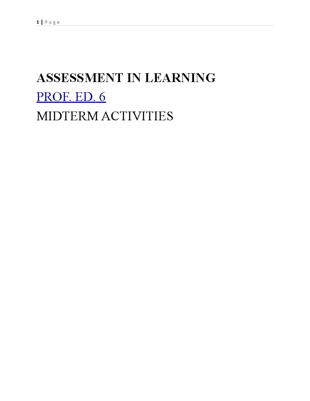 Answers for the Activities in the book ProfEd Books - Elementary ...