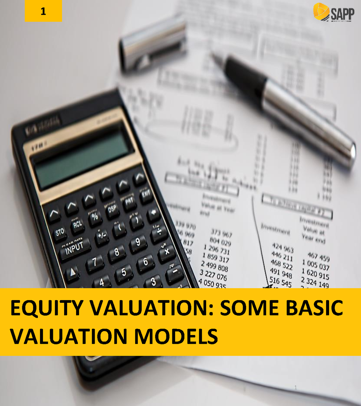 Equity Valuation - Some basic equity valuation models-1 - 1 EQUITY ...