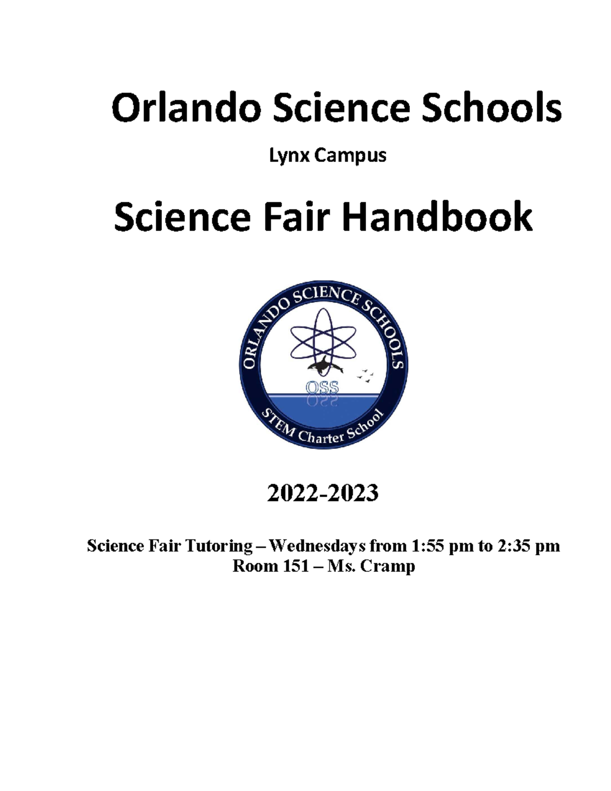 OSS Science Fair Packet 20222023 Orlando Science Schools Lynx Campus