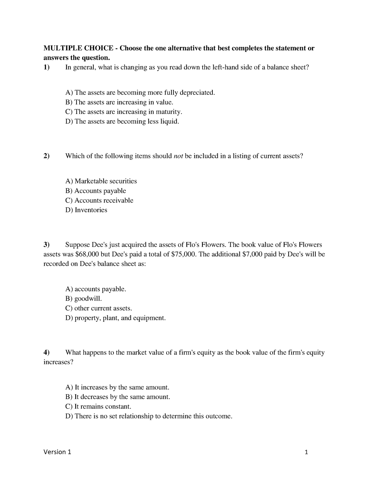 IS2218 Midterm Sample - MULTIPLE CHOICE - Choose The One Alternative ...