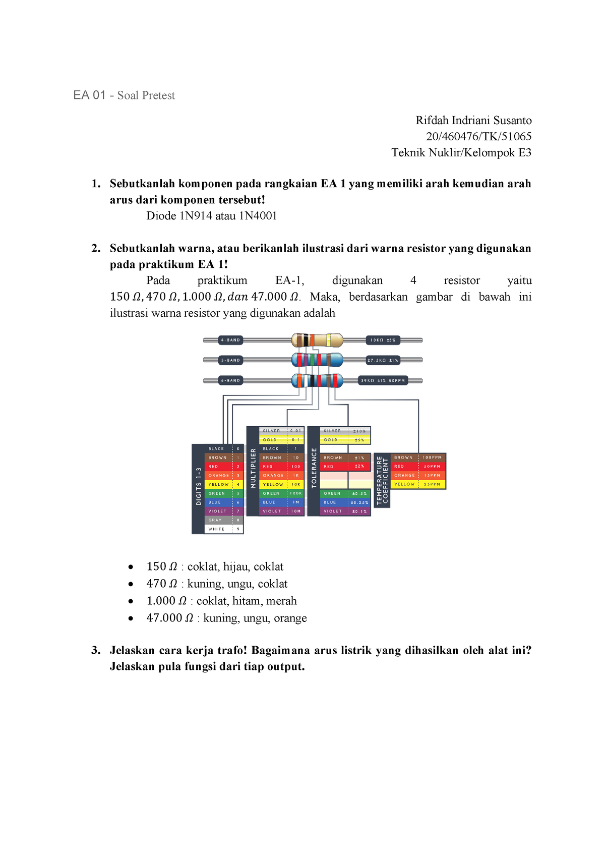 EA1-Pretest-460476. Pretest Elektronika 3, Teknik Nuklir UGM ...