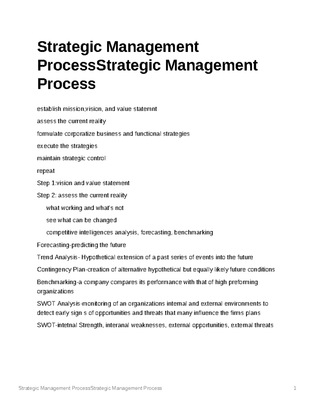 Strategic Management Process Strategic Management Process - Strategic
