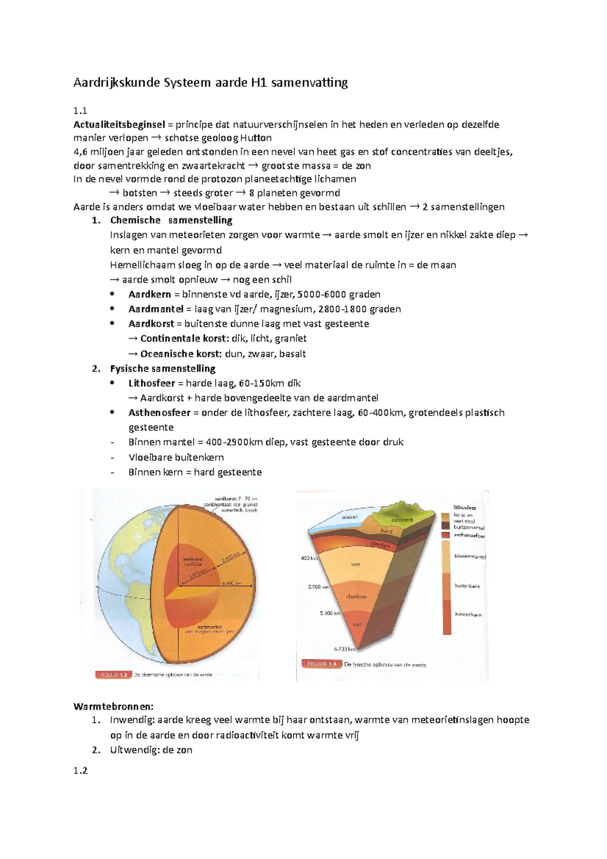 Hoofdstuk 1 Samenvatting - De Geo Systeem Aarde - Aardrijkskunde ...