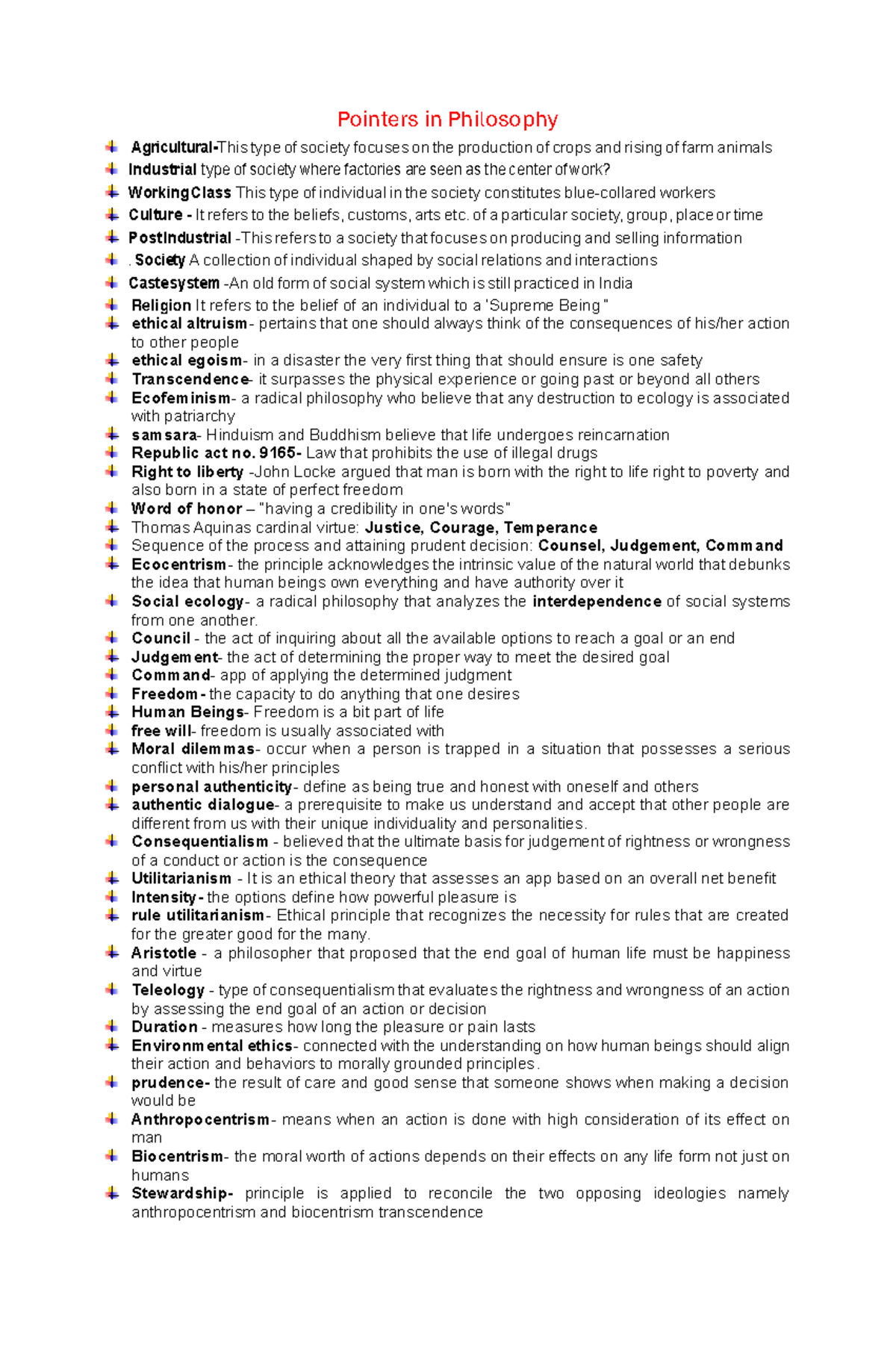 Pointers in Philosophy - Pointers in Philosophy Agricultural-This type ...