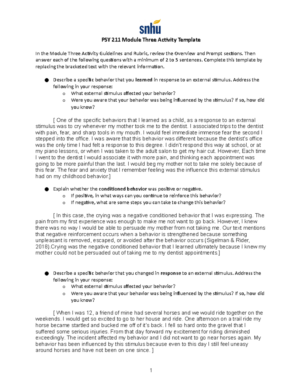 PSY 211 Module 3 assignment - PSY211 - SNHU - Studocu
