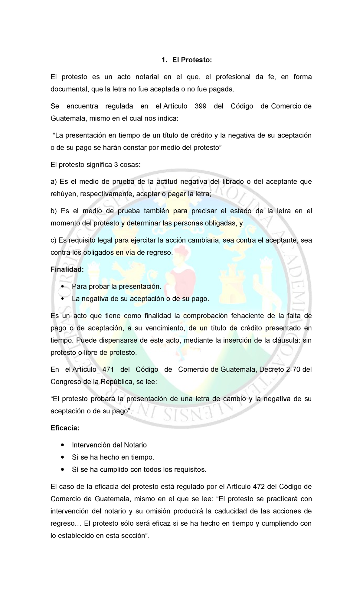 El Protesto - El Protesto: El protesto es un acto notarial en el que ...
