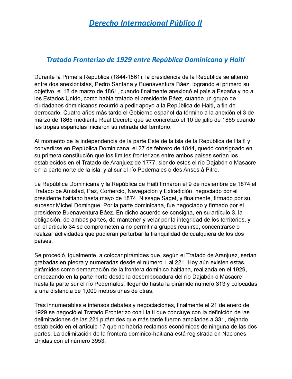 Tratado Fronterizo De 1929 Entre República Dominicana Y Haití Cuatro Años Más Tarde El 7453
