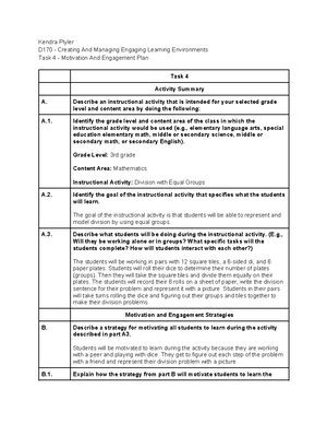 Task 1 Functional Behavior Assessment And Behavioral Improvement Plan ...