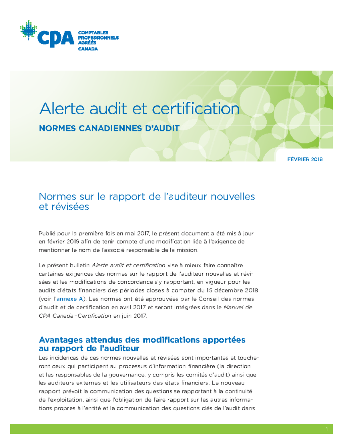 G10347 RG NCA normes rapport auditeur revisees fevrier 2019 - 1 Alerte ...